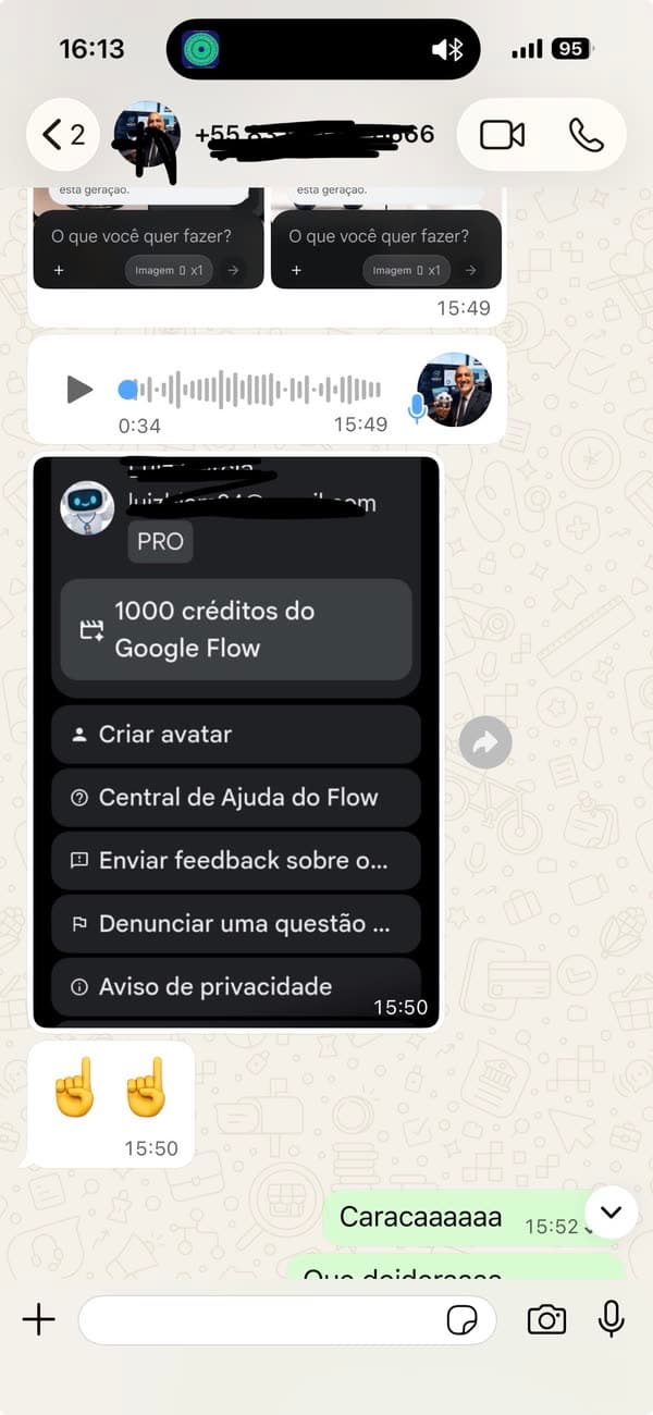 Depoimento 17: cliente mostrando a ativação concluída do Google AI Pro